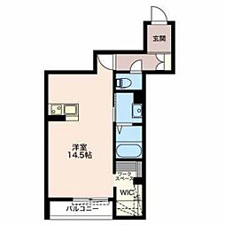 アズポート鵜の森 3階ワンルームの間取り