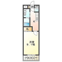 PARKSIDESANCO 1Kの間取図画像