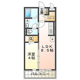 タウンコート1 1LDKの間取図画像