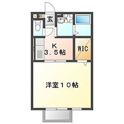 エクセランボワ 1Kの間取図画像