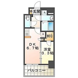S-RESIDENCE四日市安島aloggio 1DKの間取図画像