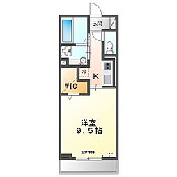 雅野7 1Kの間取図画像