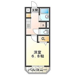 ユーミーマンション加藤B棟 1Kの間取図画像