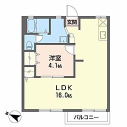 TOWNYラポール 1LDKの間取図画像