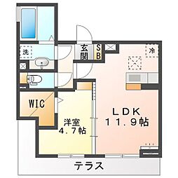 アンフィニときわ 1LDKの間取図画像