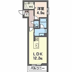 シャーメゾン羽津中 1LDKの間取図画像