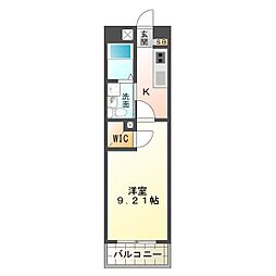 ＧＲＡＮ　ＤＵＫＥ　ＳＵＺＵＫＡ 10階1Kの間取り
