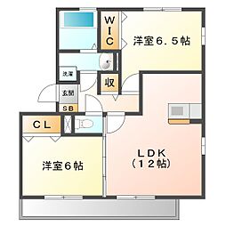 キセギ　シロエII 2階2LDKの間取り