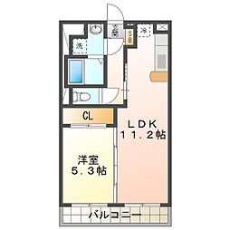 ヒラタパークヒルグッドスリー 1LDKの間取図画像