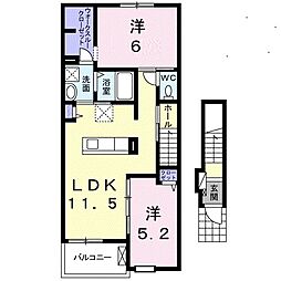 グレース・アンジュ 2LDKの間取図画像
