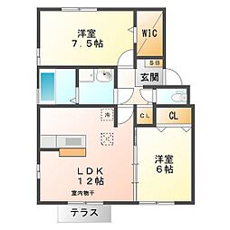 リビングタウン鈴鹿旭が丘B 2LDKの間取図画像