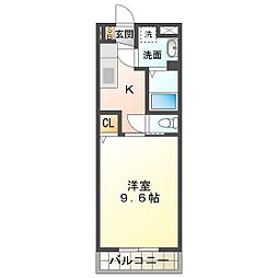 セントリバーヒルズひばりが丘1 1Kの間取図画像