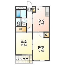 デュエ 2DKの間取図画像