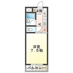 ステーションモンパルナス ワンルームの間取図画像