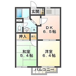 STクレドール21 2DKの間取図画像