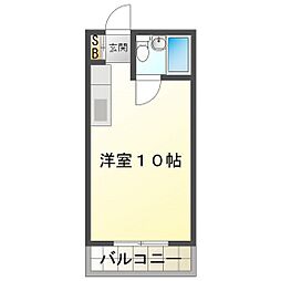 リバティールーク ワンルームの間取図画像