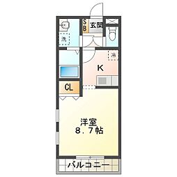 グレートアドバンスB ワンルームの間取図画像