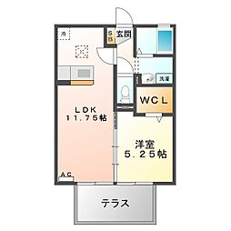 グランツァ 1LDKの間取図画像