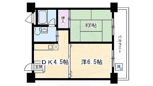 レジデンスオザック ｜京都府京都市右京区西院下花田町(賃貸マンション2DK・5階・36.25㎡)の写真 その2