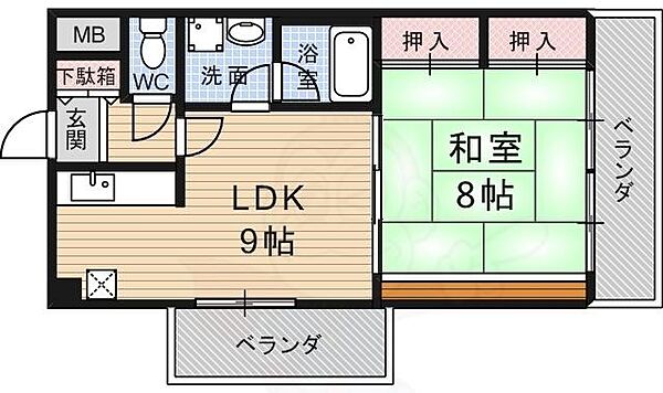 ウェルネス桃山 ｜京都府京都市伏見区桃山町泰長老(賃貸マンション1LDK・4階・45.25㎡)の写真 その2