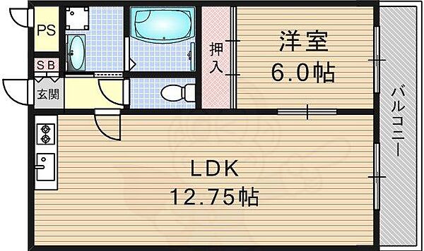 コーポポルスター ｜京都府京都市伏見区久我本町(賃貸マンション1LDK・4階・48.60㎡)の写真 その2