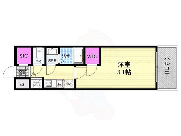 エスリード京都梅小路 203｜京都府京都市下京区梅小路高畑町(賃貸マンション1K・2階・26.10㎡)の写真 その2