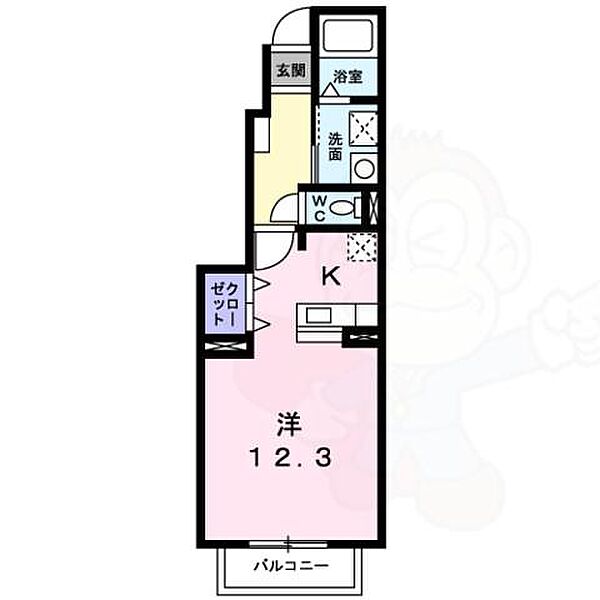 エバーグリーン A ｜京都府京都市左京区上高野奥小森町(賃貸アパート1R・1階・32.90㎡)の写真 その2