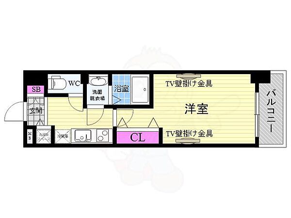 Luxe京都西大路 ｜京都府京都市南区吉祥院三ノ宮西町(賃貸マンション1K・3階・24.65㎡)の写真 その2