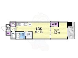 スワンズ京都東寺ガーデン 1LDKの間取図画像