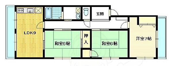 レジデンス丸太町 ｜京都府京都市右京区常盤仲之町(賃貸マンション2LDK・3階・55.50㎡)の写真 その2