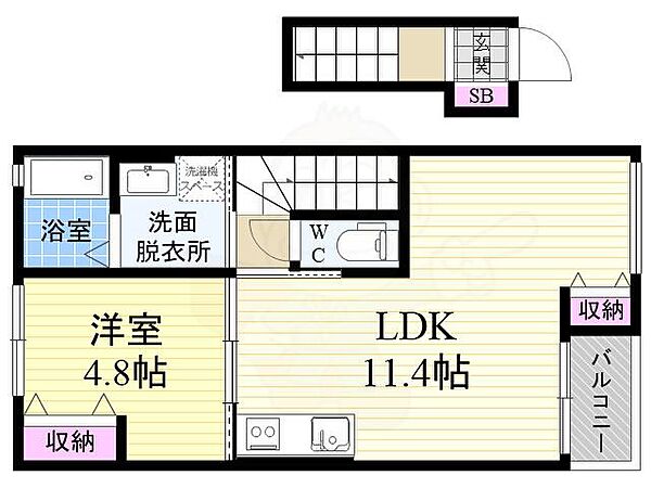 Acorde御所北 ｜京都府京都市上京区上神輿町(賃貸アパート1LDK・2階・42.00㎡)の写真 その2