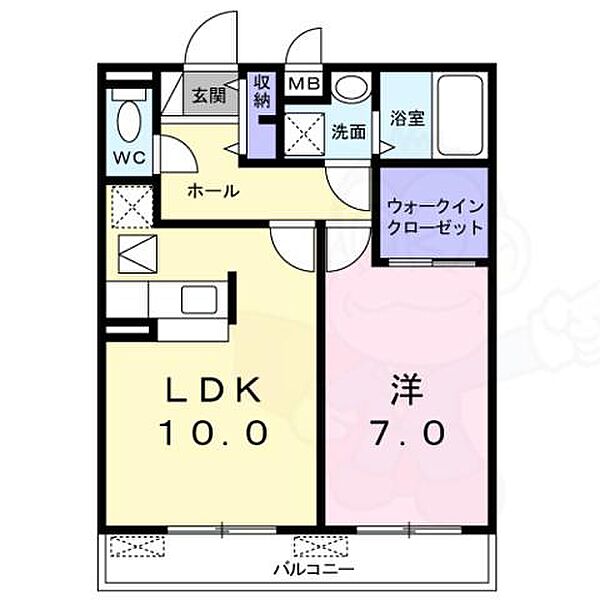 京都府京都市伏見区羽束師古川町(賃貸アパート1LDK・1階・43.43㎡)の写真 その2