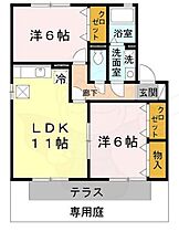 京都府京都市左京区岩倉村松町（賃貸アパート2LDK・1階・55.20㎡） その2