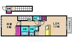 京都府京都市右京区嵯峨中山町（賃貸アパート1LDK・2階・42.37㎡） その2