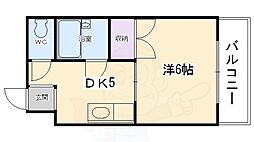 ル・シェール西院 1DKの間取図画像