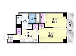 CASA花車 5階2DKの間取り