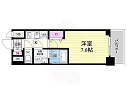 クリスタルグランツ京都西大路 6階1Kの間取り