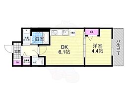 ベラジオ　ワールドアイ　京都円町 1階1DKの間取り