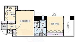 京都地下鉄東西線 烏丸御池駅 徒歩2分の賃貸マンション 5階1LDKの間取り