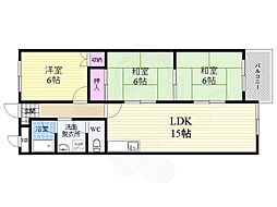 インペリアル京都 3LDKの間取図画像