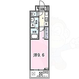 フリージア 2階1Kの間取り