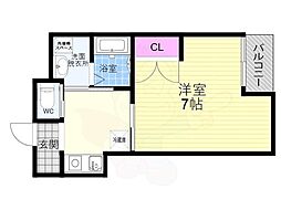 サンモールコート九条 3階1Kの間取り
