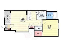 Arietta Haradani 2階2LDKの間取り