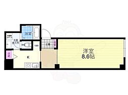 COCO下鴨 3階1Kの間取り