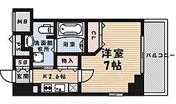 プレコート上鳥羽 5階1Kの間取り