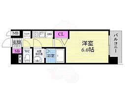 プレサンス京都二条 京華 2階1Kの間取り