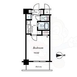 スワンズ京都大将軍 2階1Kの間取り