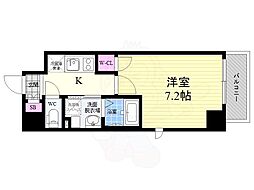 京福電気鉄道嵐山本線 嵐電天神川駅 徒歩20分の賃貸マンション 7階1Kの間取り