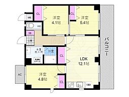 GRAND LATTICE Kawaramachi Shichijo 2階3LDKの間取り