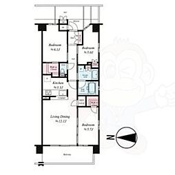 シエリア京都西大路 7階3LDKの間取り